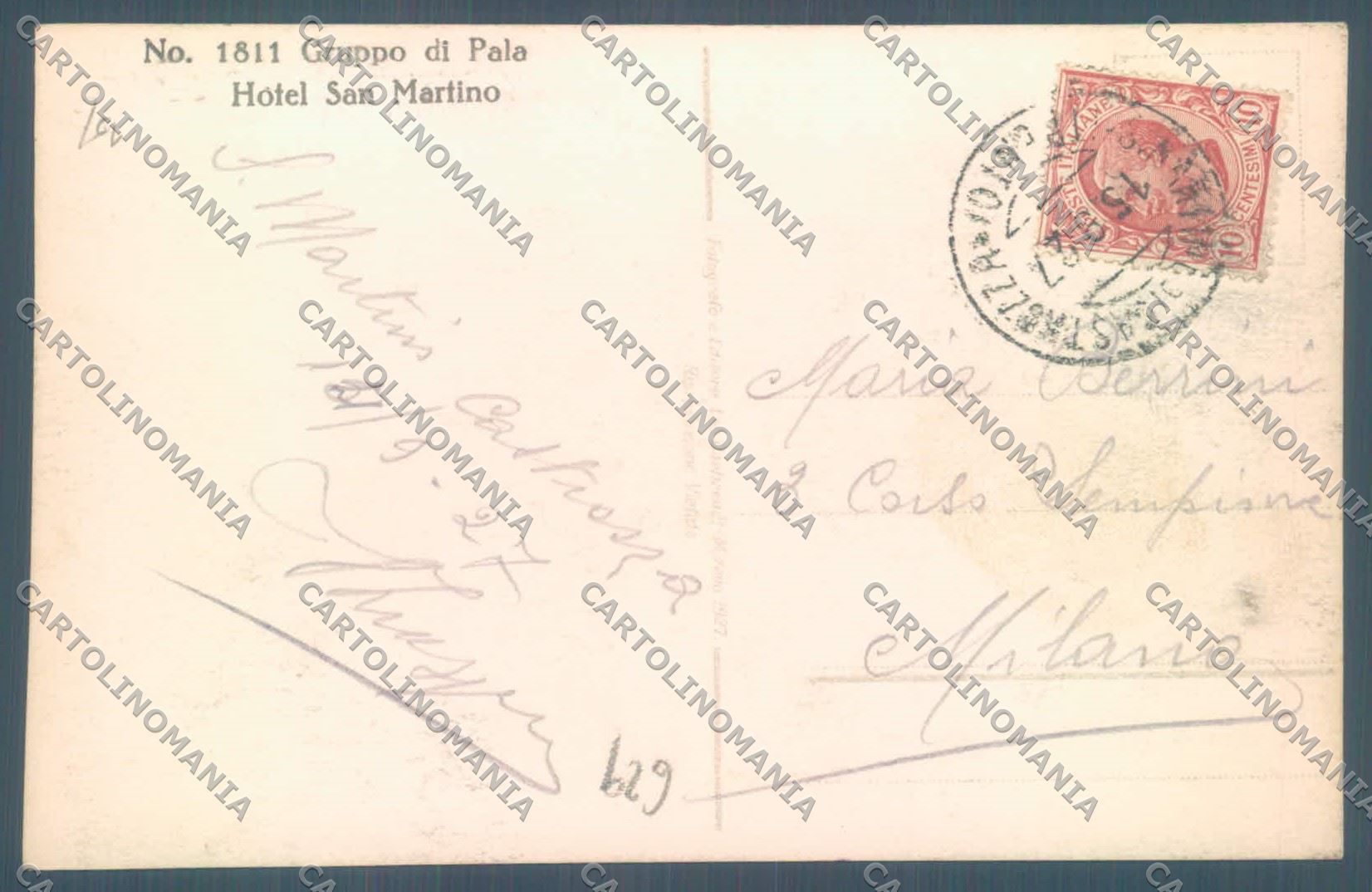 Trento San Martino di Castrozza Hotel San Martino Pala Foto cartolina ZC5464 – retro