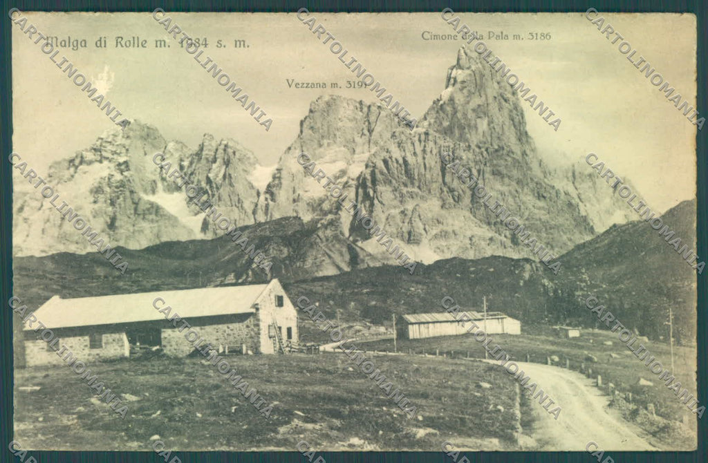 Trento Passo Rolle Malga di Vezzana Cimon della Pala ABRASA cartolina ZC5466 – fronte