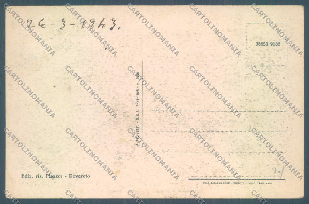 Trento Rovereto Fontana PIEGHINA cartolina ZC5481 – retro