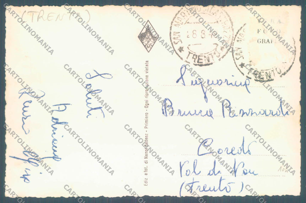 Trento San Martino di Castrozza Hotel Dolomiti ABRASA Foto cartolina ZC5484 – retro