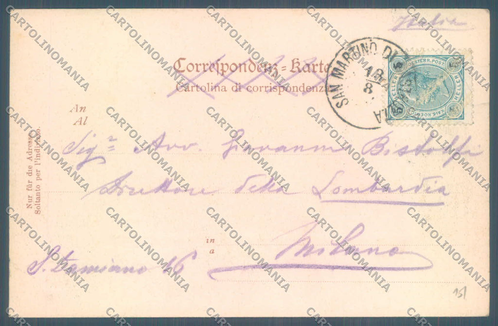 Trento San Martino di Castrozza Rosetta Pala cartolina ZC5489 – retro