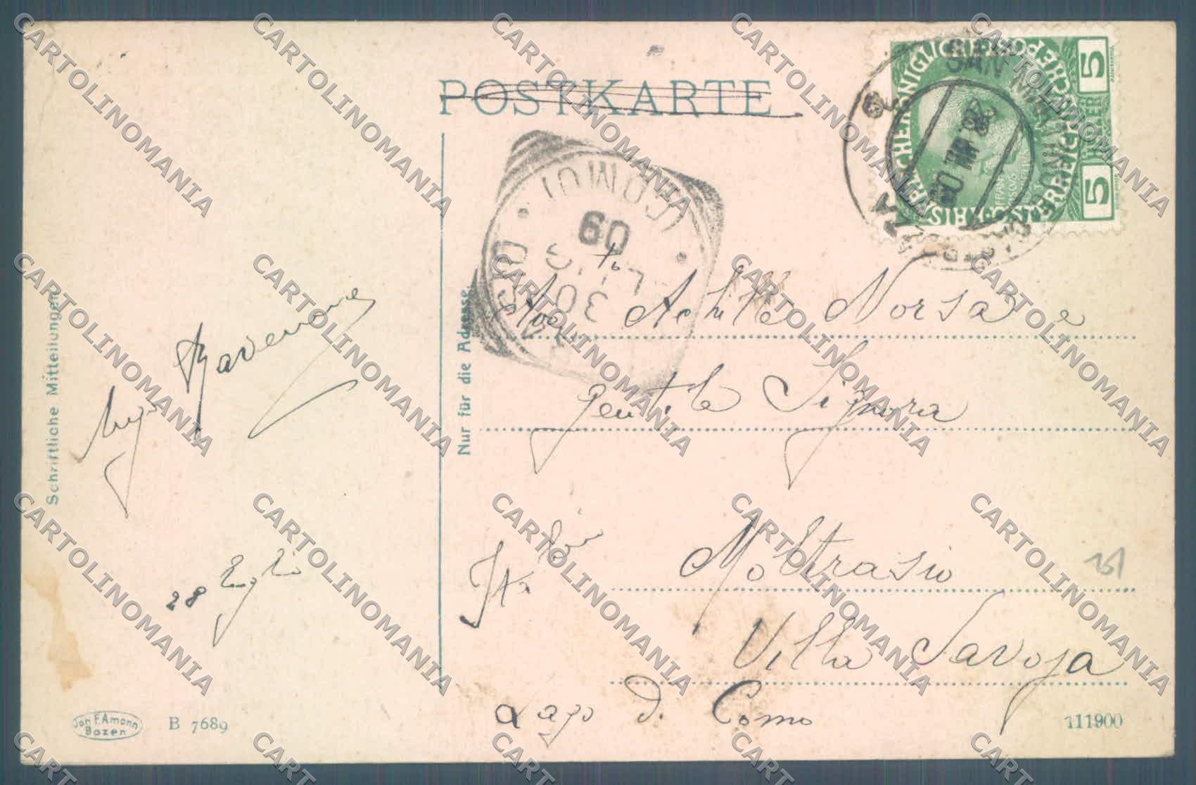 Trento San Martino di Castrozza Cimon della Pala PIEGHINA cartolina ZC5490 – retro