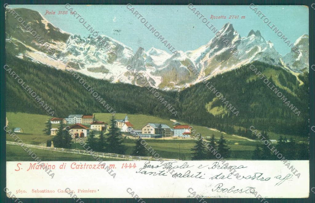 Trento San Martino di Castrozza Rosetta Pala cartolina ZC5496 – fronte