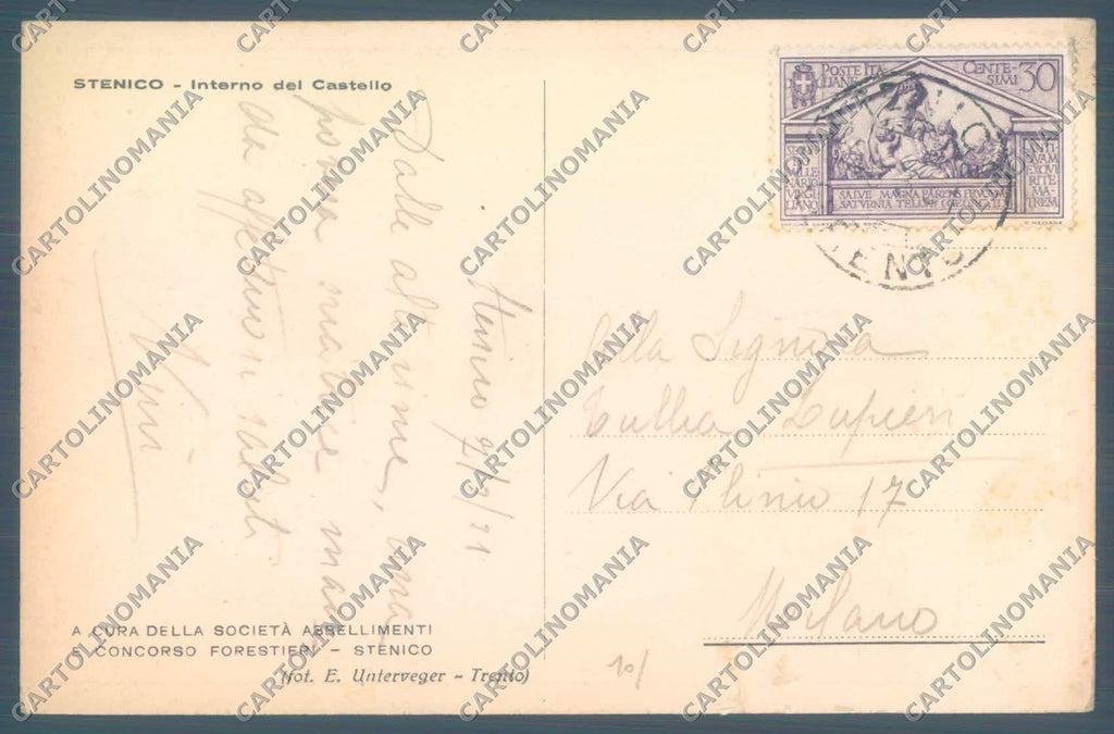 Trento Stenico Castello di STRAPPINO cartolina ZC5503 – retro