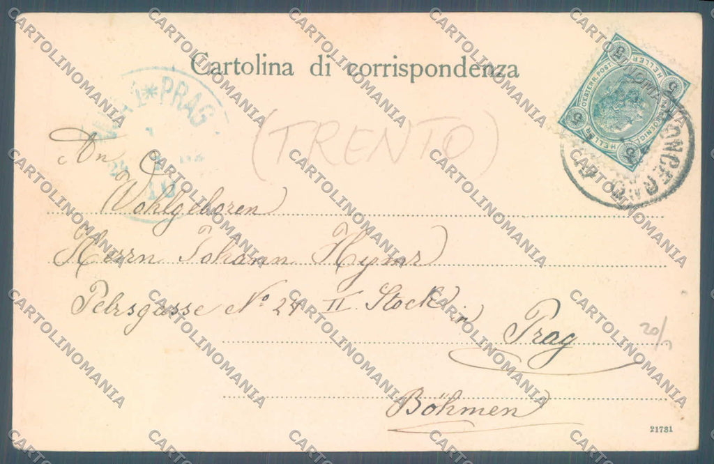 Trento Roncegno Fontana PIEGA FORO D1981cartolina ZC5518 – retro