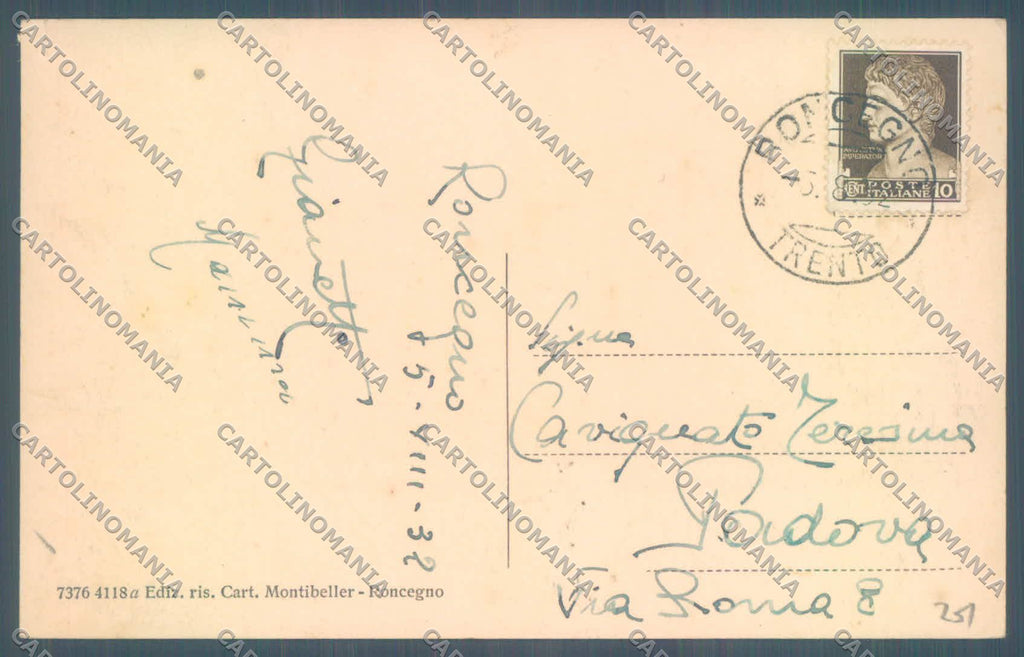 Trento Roncegno Grand Hotel cartolina ZC5524 – retro