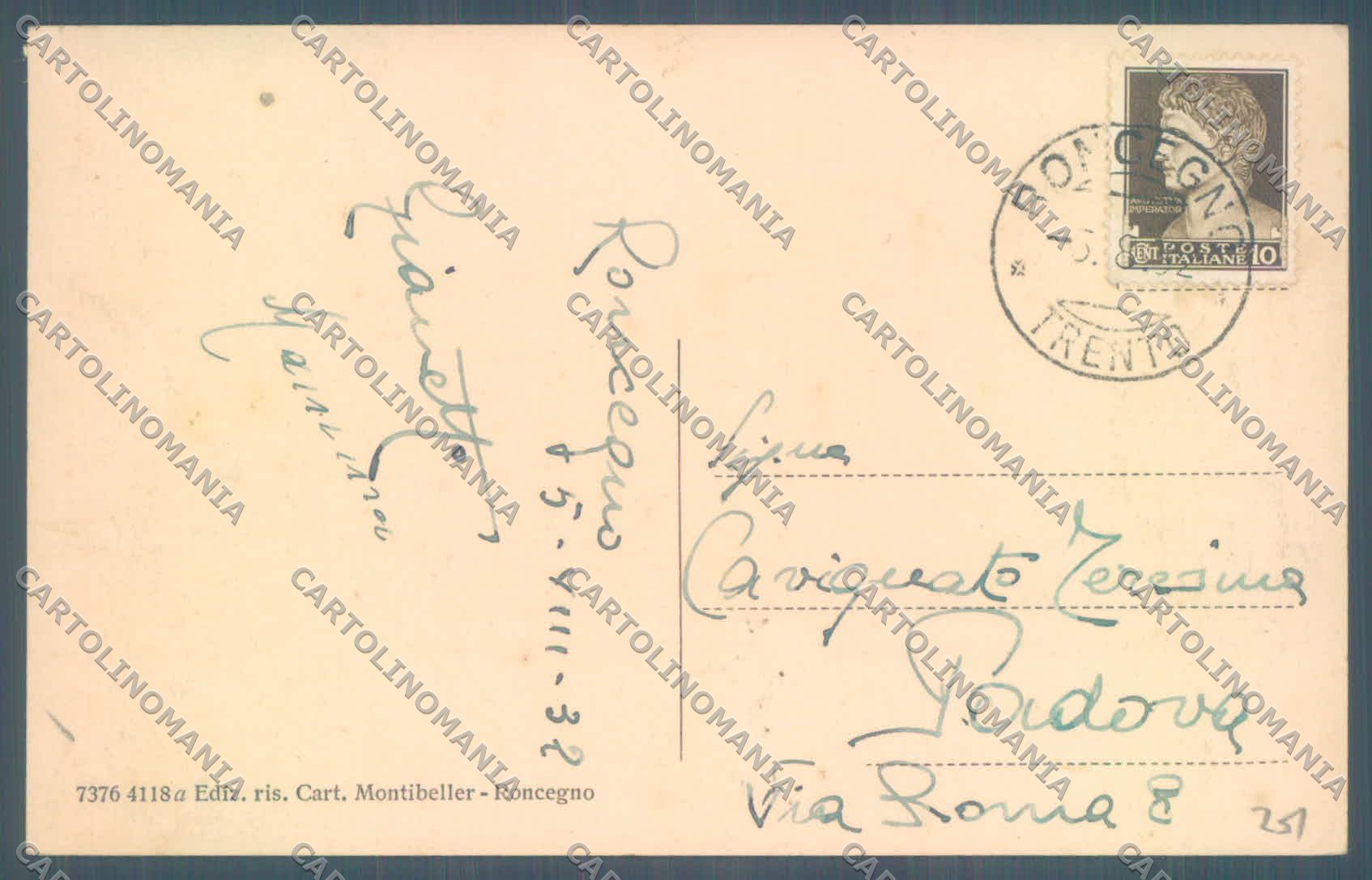 Trento Roncegno Grand Hotel cartolina ZC5524 – retro