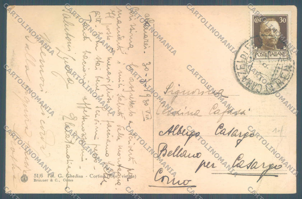 Trento Canazei Sella Cima Pordoi PIEGHE cartolina ZC5557 – retro