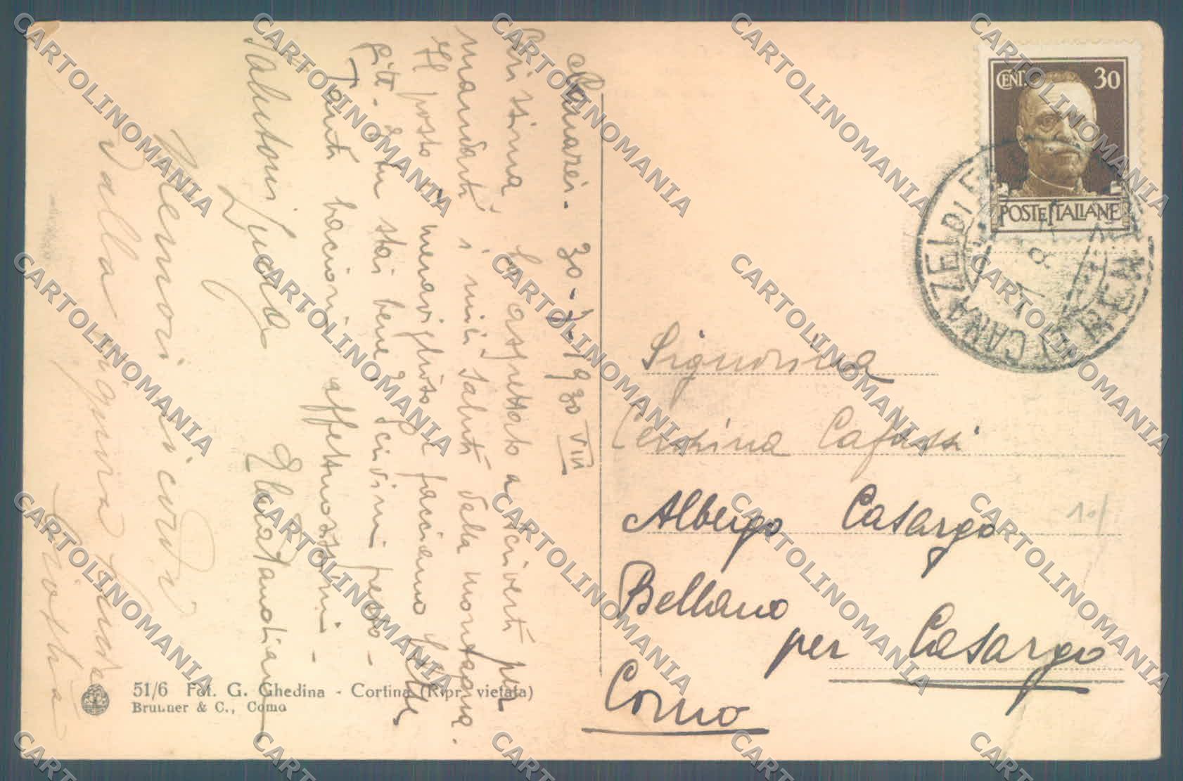 Trento Canazei Sella Cima Pordoi PIEGHE cartolina ZC5557 – retro