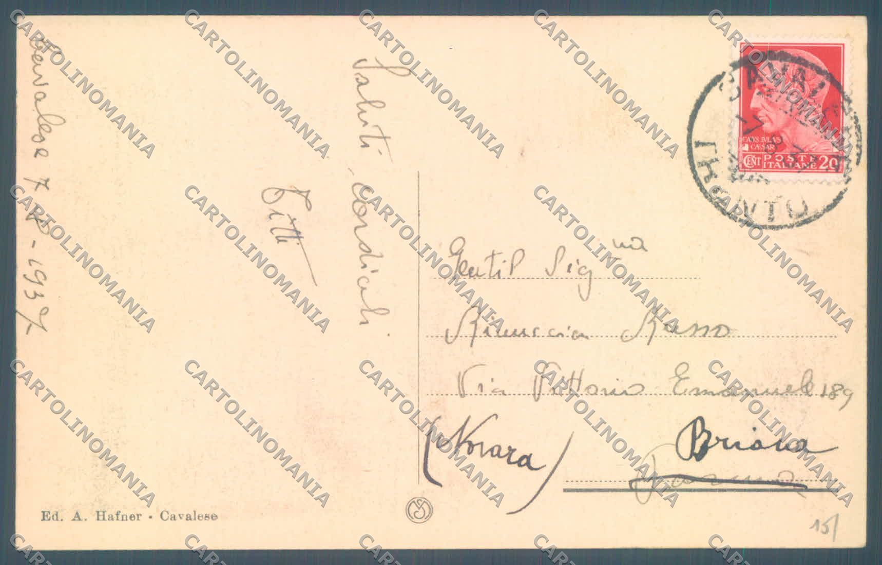Trento Cavalese Daiano Varena cartolina ZC5640 – retro