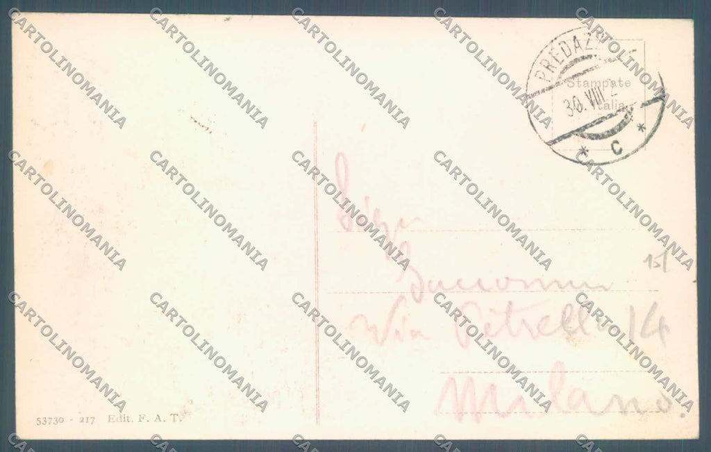 Trento Predazzo Cimon della Pala cartolina ZC5688 – retro