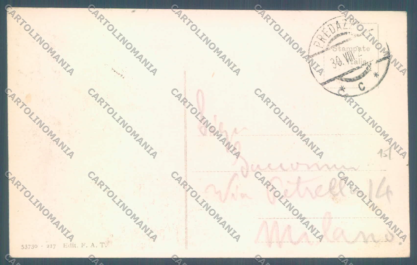 Trento Predazzo Cimon della Pala cartolina ZC5688 – retro