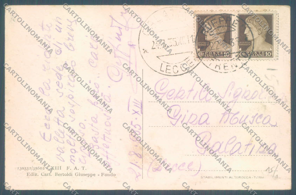 Trento Ruffrè Gruppo Adamello e Presanella Monte Toval cartolina ZC5722 – retro