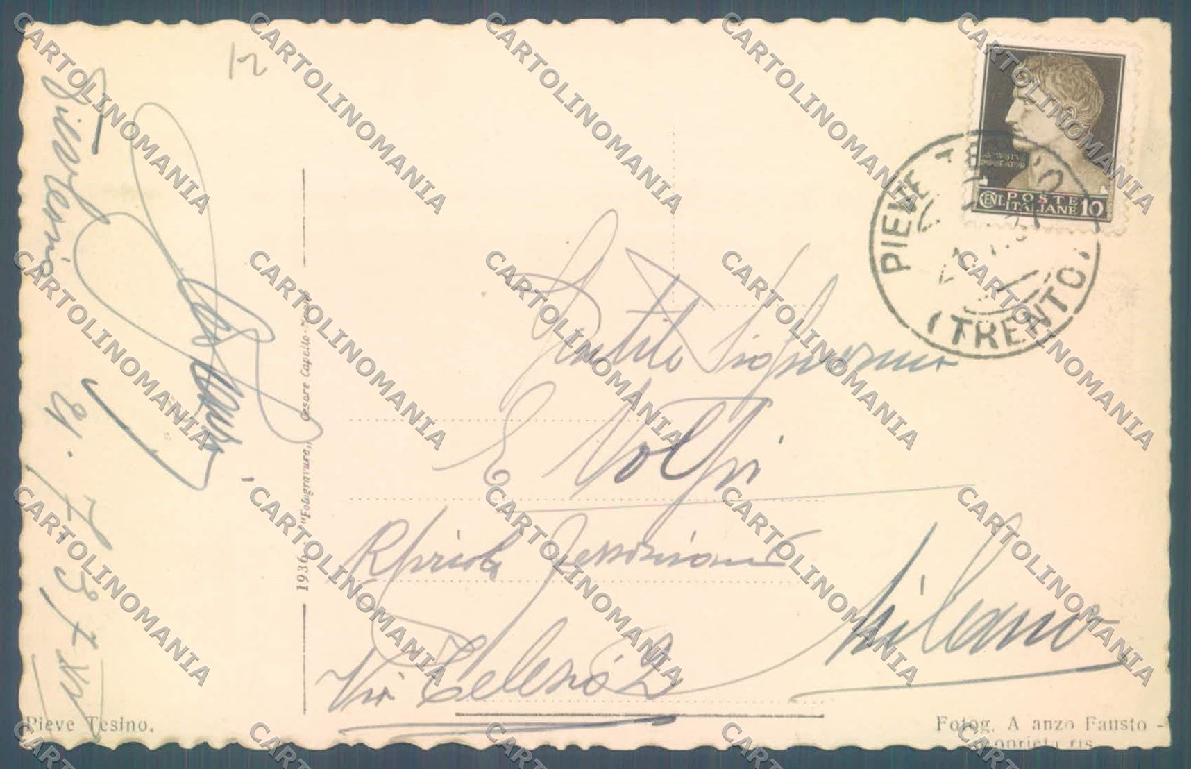 Trento Pieve Tesino cartolina ZC5765 – retro