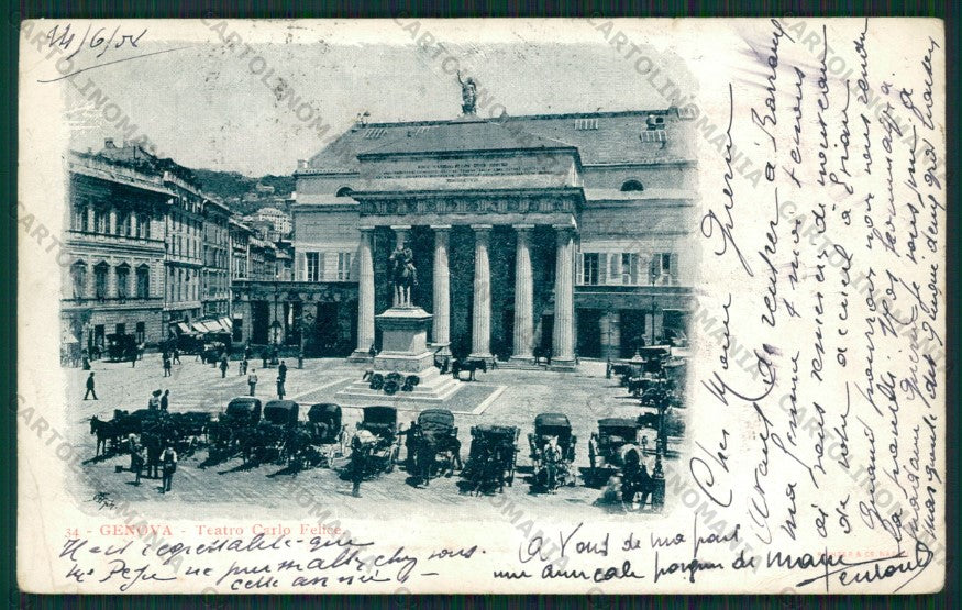 Genova Città Teatro Carrozze PIEGHE cartolina ZC5835 – fronte