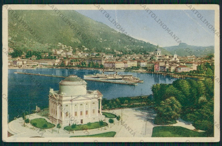 Como Città Lago di Battello PIEGHE cartolina ZC5857 – fronte
