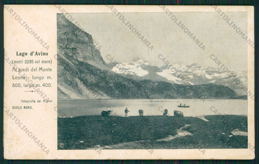 Verbania Varzo Lago d'Avino Monte Leone Pascolo Carlo Bono cartolina ZC5910 – fronte