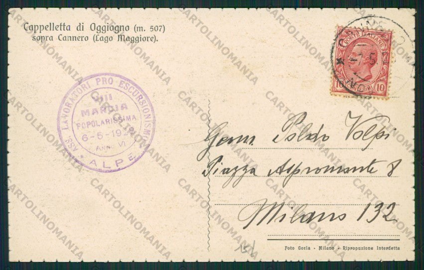 Verbania Cannero Oggiogno Lago Maggiore cartolina ZC6063 – retro