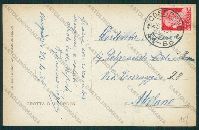 Verbania Cossogno Grotta di Lourdes cartolina ZC6072 – retro