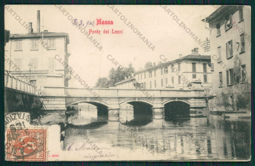 Milano Monza Ponte dei Leoni PIEGA cartolina ZC6092 – fronte