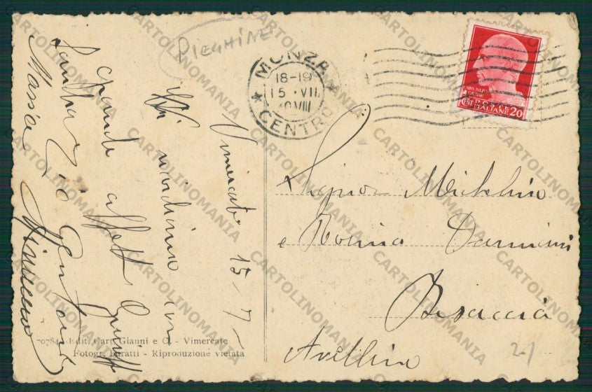 Milano Monza Vimercate PIEGHINE cartolina ZC6155 – retro