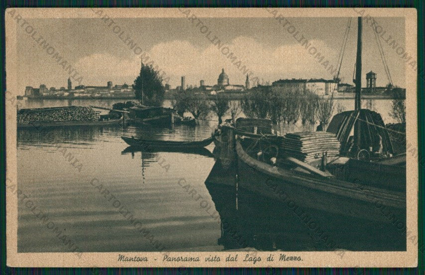 Mantova Lago di Mezzo Barche STRAPPINI cartolina ZC6172 – fronte