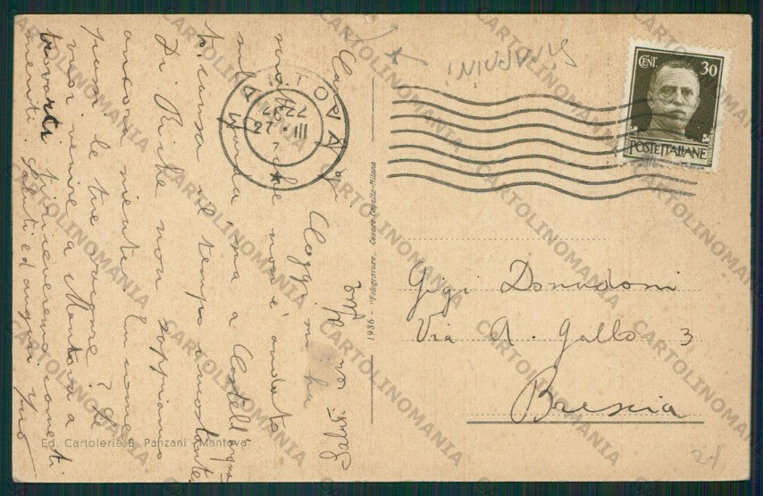 Mantova Lago di Mezzo Barche STRAPPINI cartolina ZC6172 – retro