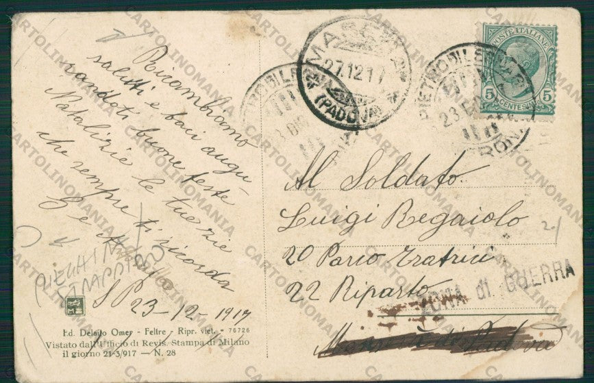 Belluno Feltre PIEGHINA STRAPPINO cartolina ZC6272 – retro