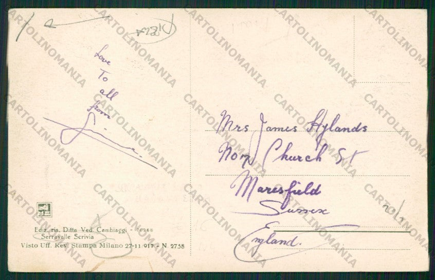 Alessandria Serravalle Scrivia PIEGA cartolina ZC6290 – retro
