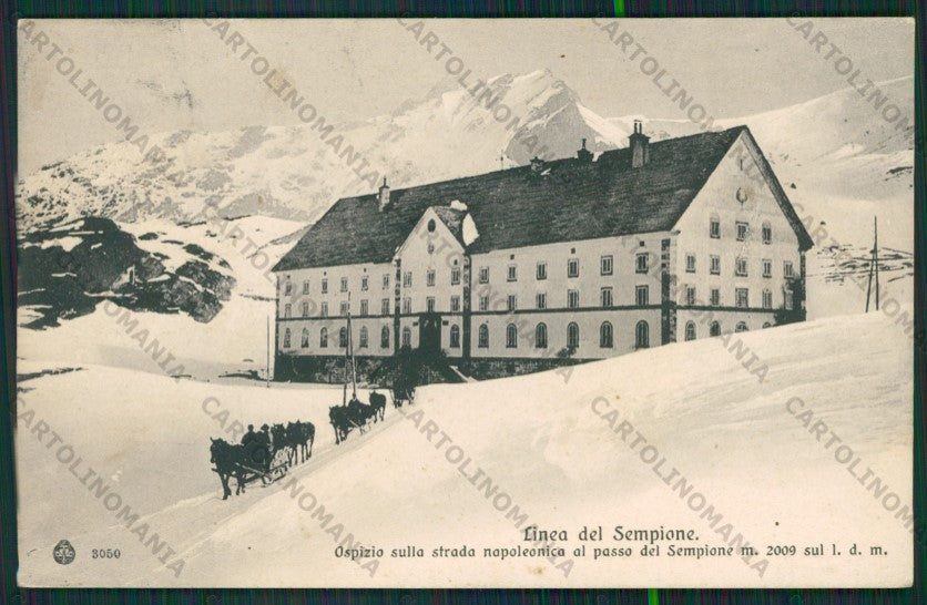 Verbania Linea del Sempione Ospizio Slitta cartolina ZC6329 – fronte
