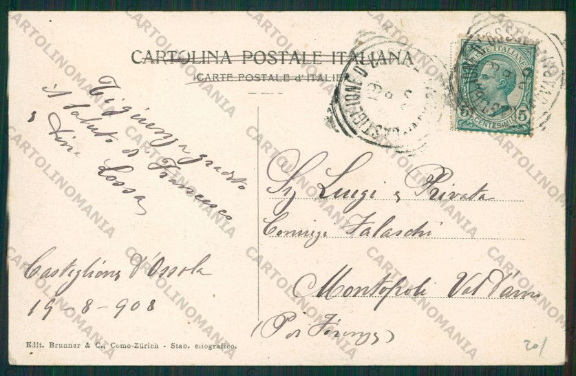 Verbania Linea del Sempione Ospizio Slitta cartolina ZC6329 – retro