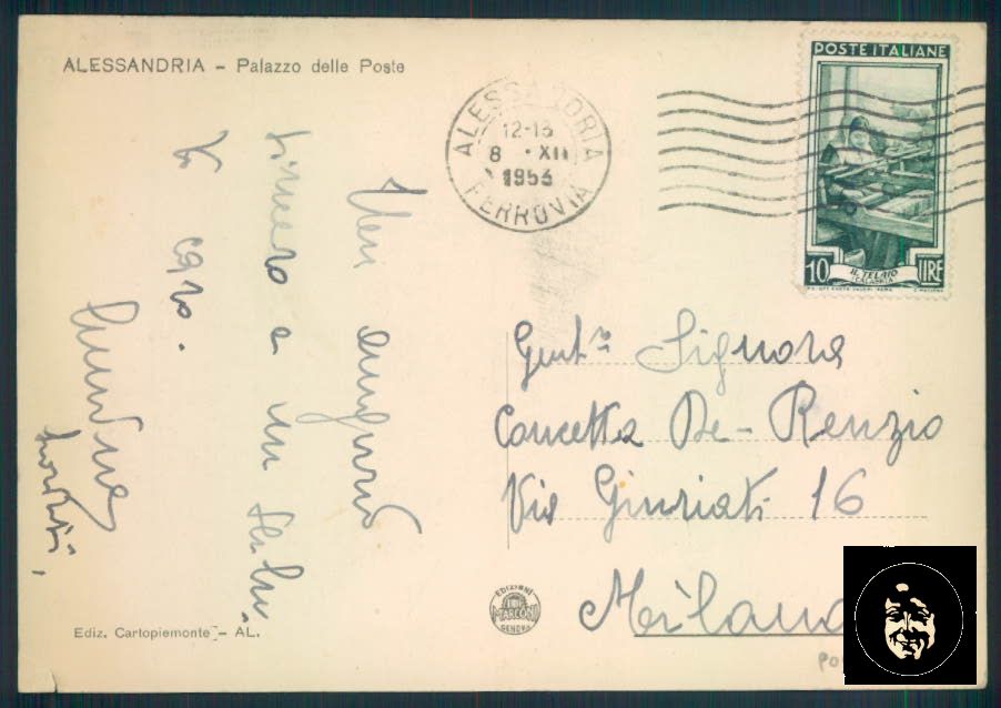 Alessandria Città Vespa Poste FG cartolina ZF0002 – retro