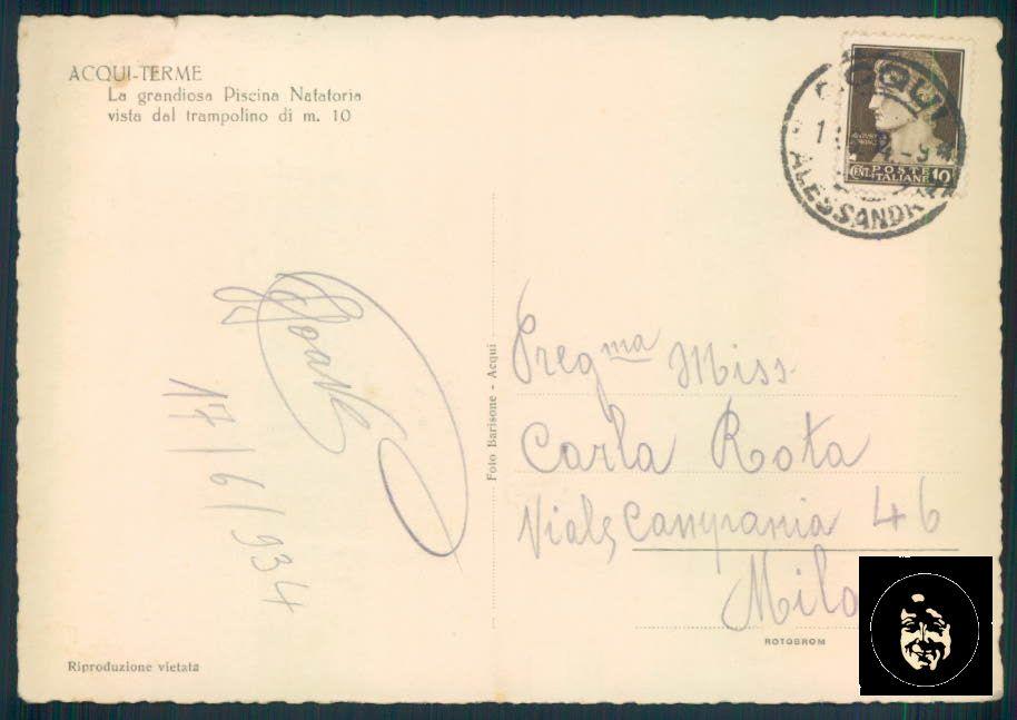 Alessandria Acqui PIEGHINA Foto FG cartolina ZF0017 – retro