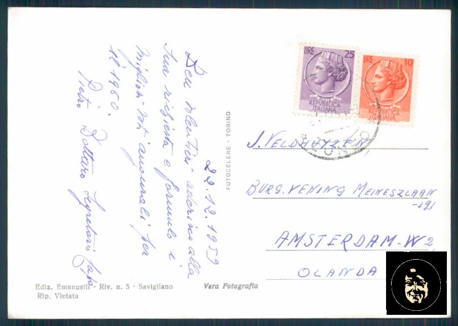 Cuneo Savigliano Foto FG cartolina ZF0101 – retro