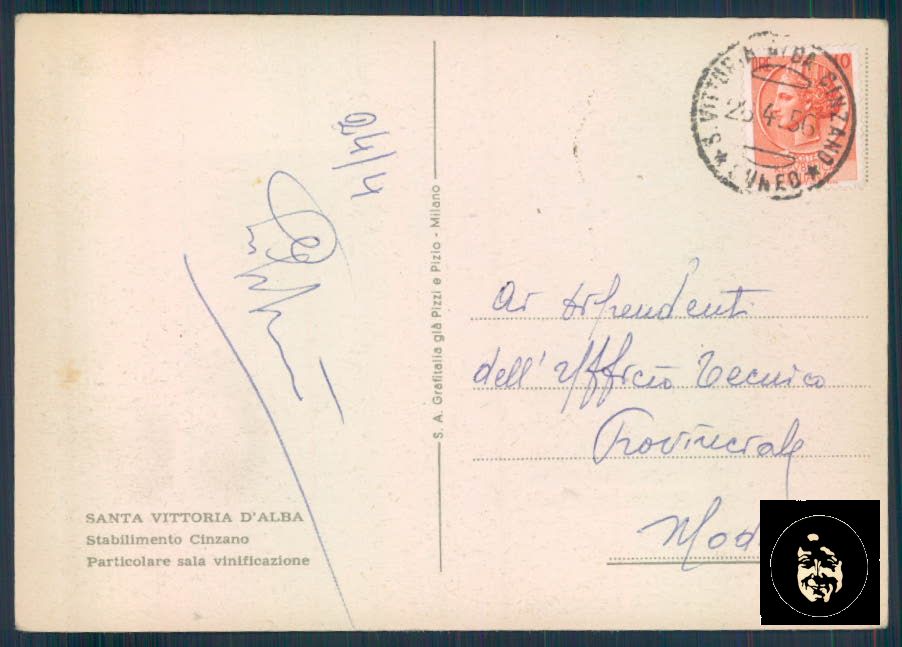 Cuneo Santa Vittoria d'Alba Cinzano FG cartolina ZF0106 – retro