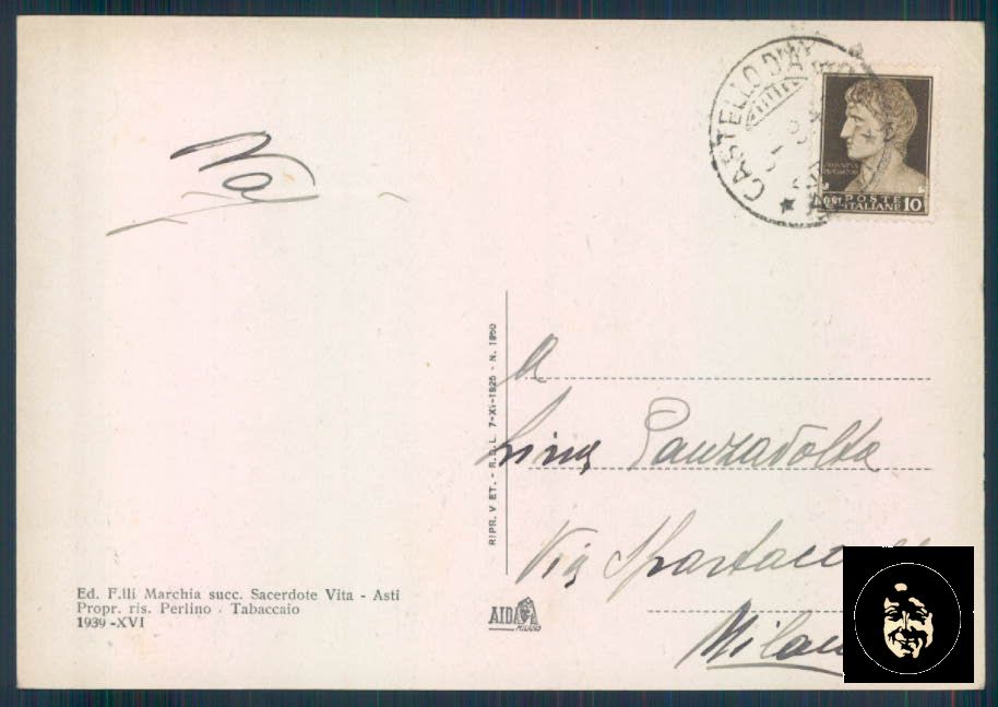 Asti Castello d'Annone Stazione FG cartolina ZF0154 – retro