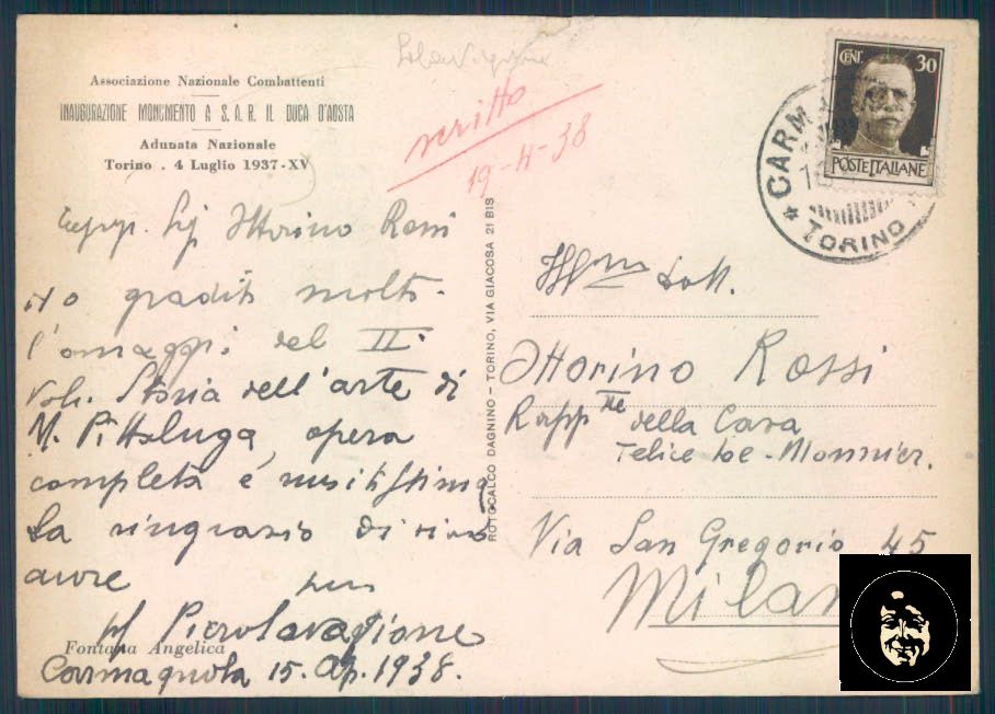 Torino Città Duca D'Aosta FG cartolina ZF0180 – retro
