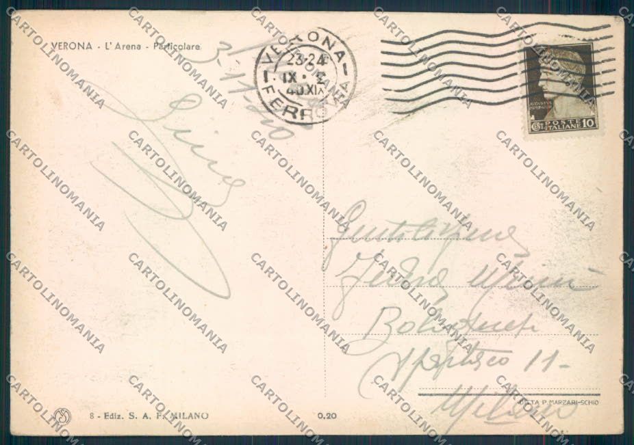 Verona città FG cartolina ZF0779 – retro