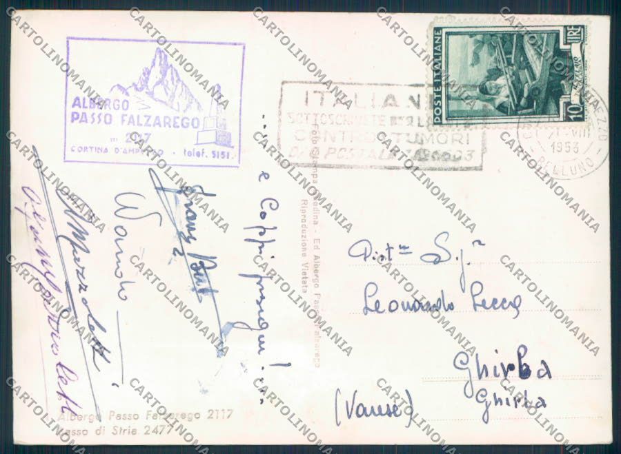 Belluno Passo Falzarego foto FG cartolina ZF0821 – retro