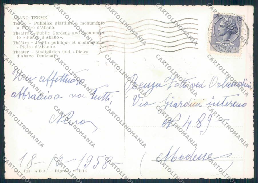 Padova Abano Terme foto FG cartolina ZF0830 – retro