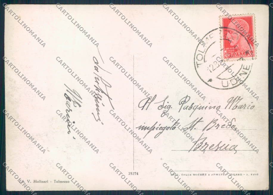 Udine Tolmezzo foto FG cartolina ZF0862 – retro
