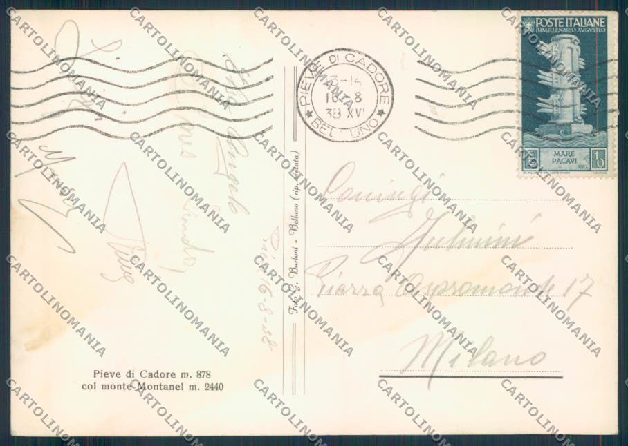 Belluno Pieve di Cadore foto FG cartolina ZF0895 – retro