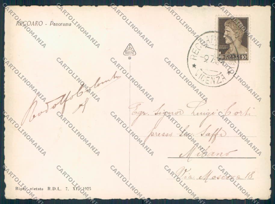 Vicenza Recoaro foto FG cartolina ZF0927 – retro