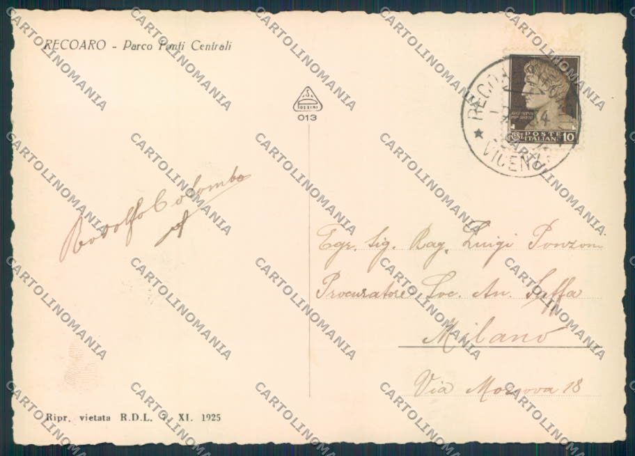 Vicenza Recoaro foto FG cartolina ZF0932 – retro