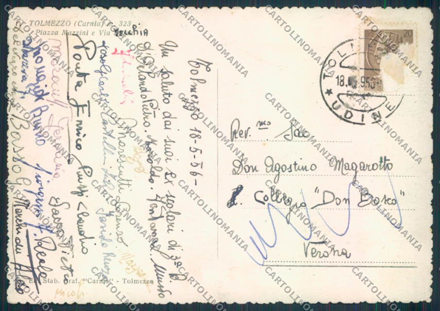 Udine Tolmezzo PIEGHINE FG cartolina ZF1010 – retro