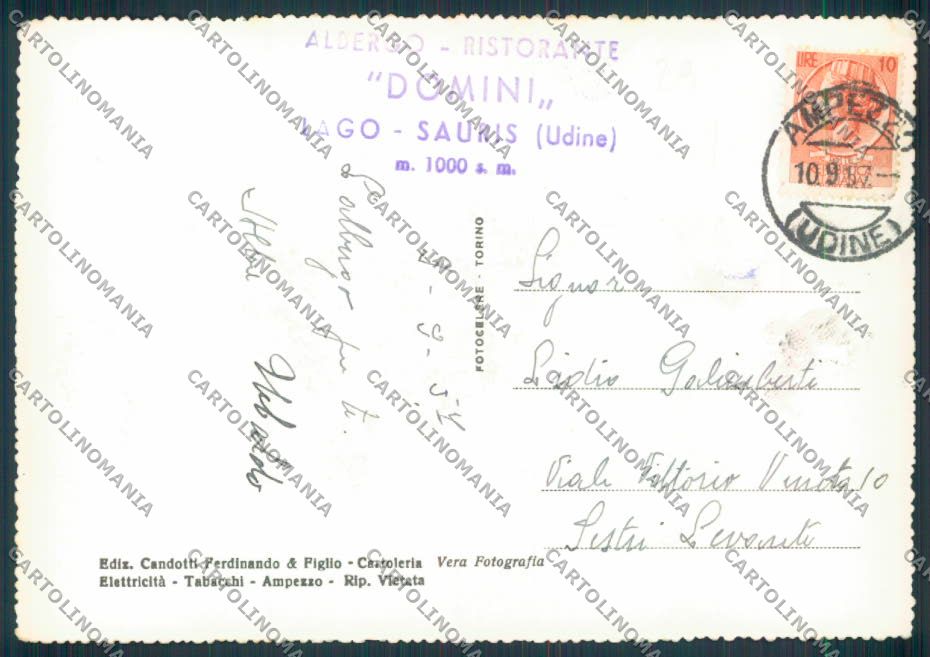 Udine Lago Sauris foto FG cartolina ZF1014 – retro