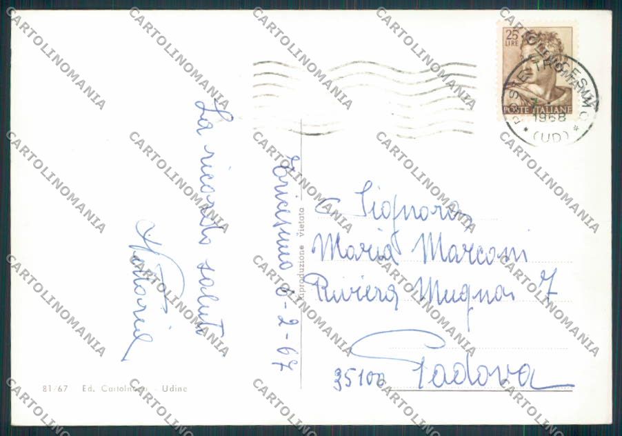 Udine Tricesimo foto FG cartolina ZF1043 – retro
