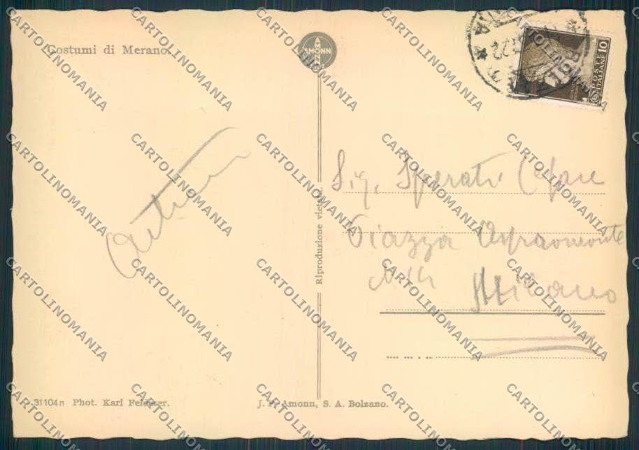 Bolzano Merano Costumi foto FG cartolina ZF1093 – retro