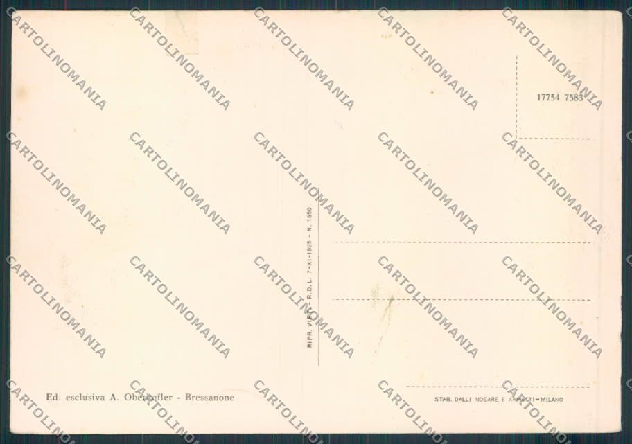 Bolzano Bressanone RIPARATA FG cartolina ZF1095 – retro