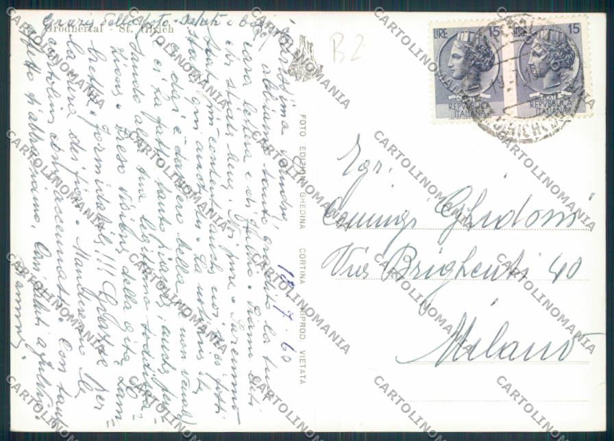 Bolzano Ortisei foto FG cartolina ZF1111 – retro